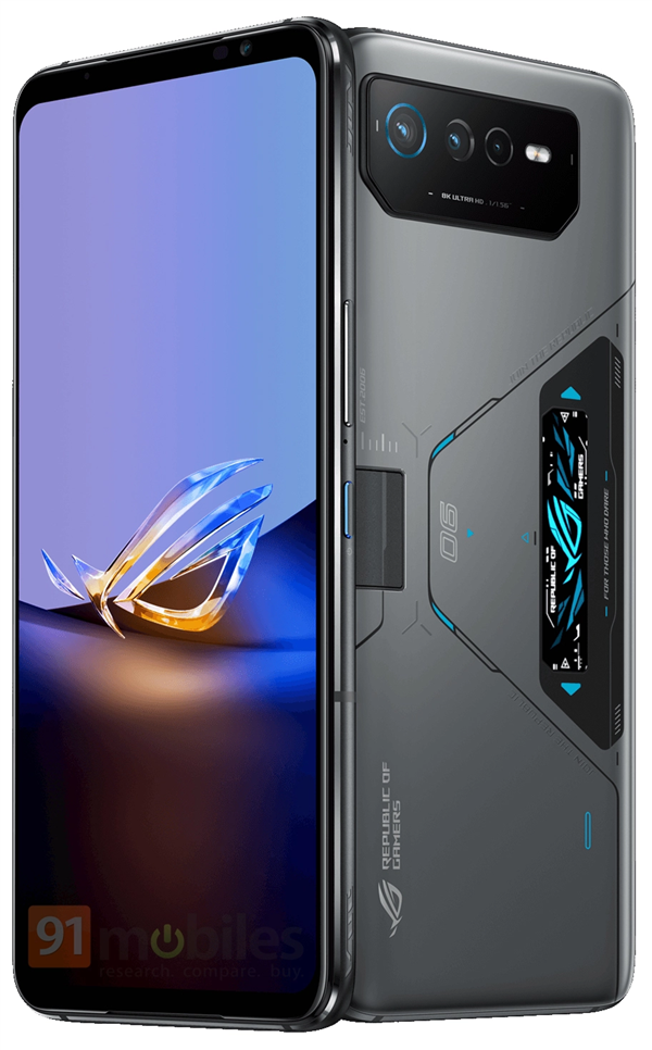 首款无挖孔天玑9000+手机来了 ROG 6天玑至尊版渲染图出炉